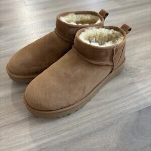 Ugg Ultra Mini Boots Women Size 9 Chestnut Tan